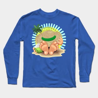 Relax on Summer Tropical Beach with Coconut Drink Long Sleeve T-Shirt